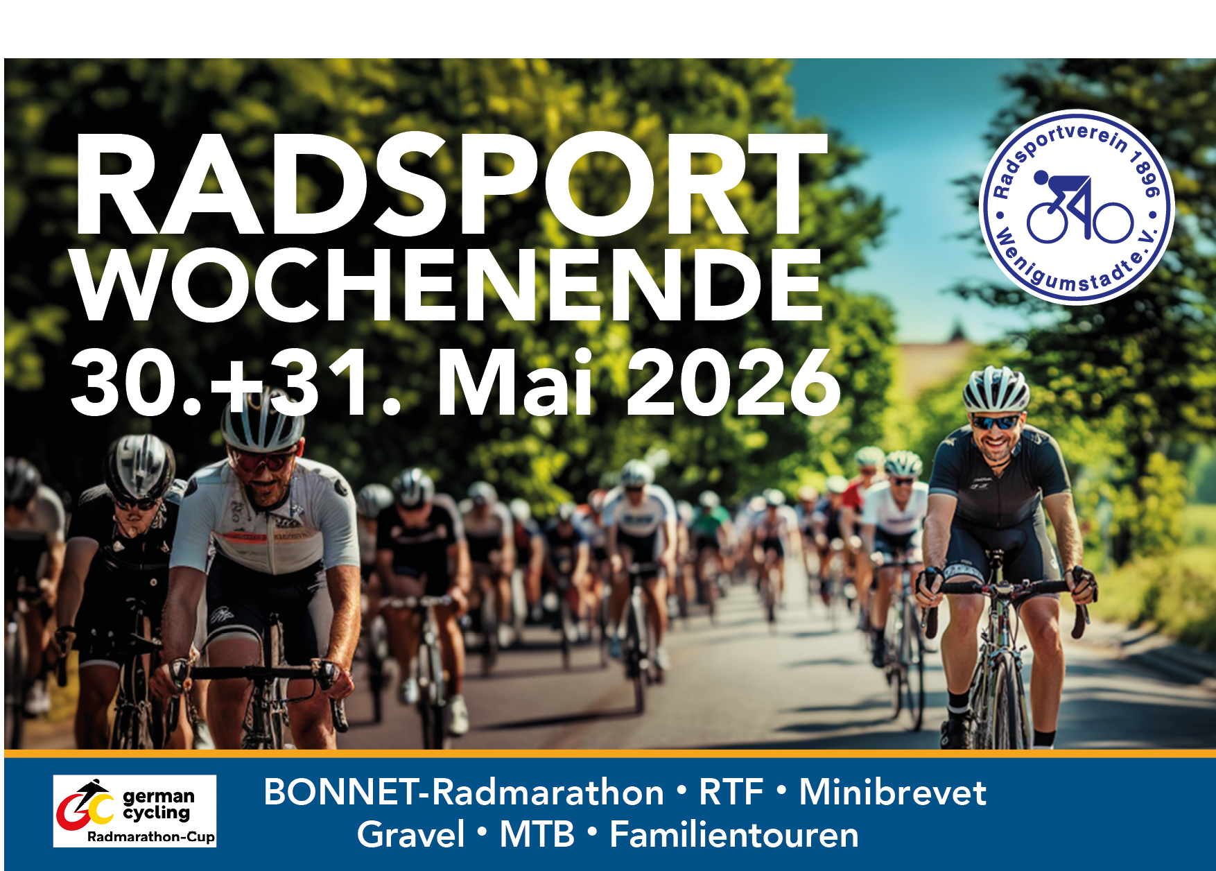 Radsportwochenende 30.  und 31. Mai 2026
